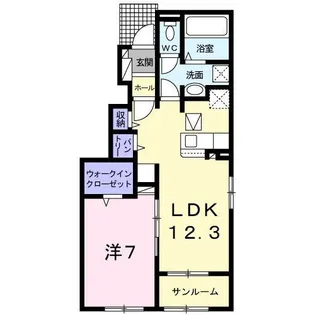 1LDKの間取り画像