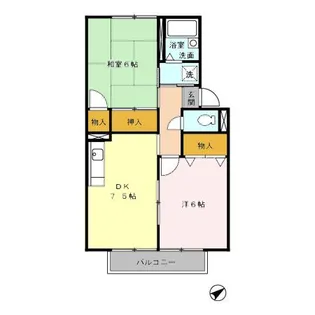 プレジール三宅 D【1階】の間取り