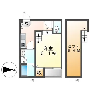 VILLETTA SASASHIMA【2階】の間取り