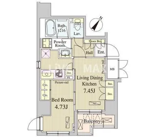 コートラクリア人形町【10階】の間取り