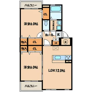 福岡県宗像市日の里6【マンション】の間取り