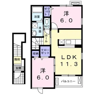 ヴィラ フェリーチェ【2階】の間取り