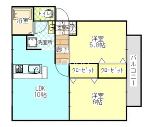 岡山県岡山市南区平福2【アパート】の間取り