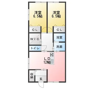 若宮ハイツB【1階】の間取り