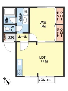 ハイカムール保戸野A【1階】の間取り