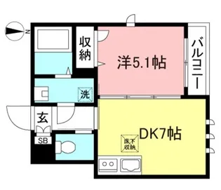 グランパルム明大前【1階】の間取り
