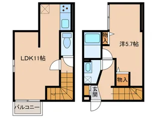 パークサイド柱II【1階】の間取り