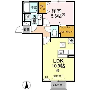 エース スクエア妻崎【1階】の間取り