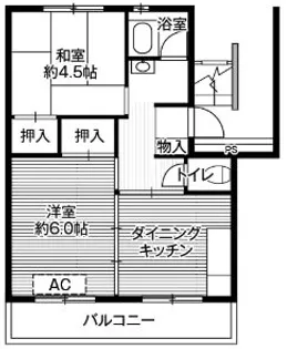ビレッジハウス台宿2号棟【4階】の間取り