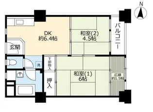 UR千島【6階】の間取り
