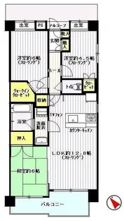 アンビシャスパーク京王堀之内【4階】の間取り