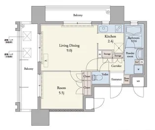 RJRプレシア新宮中央駅前【3階】の間取り