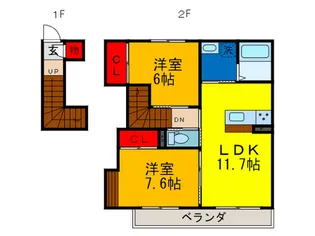 サンクレ-ル【2階】の間取り