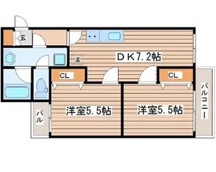 ベルコムン原町【4階】の間取り