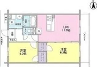 サニープレイス大野芝【1階】の間取り