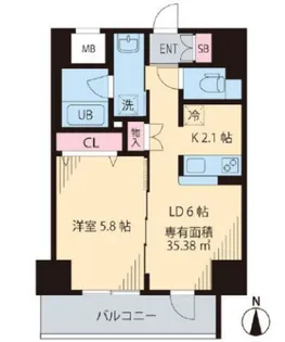 グリーンリーフ西早稲田【3階】の間取り