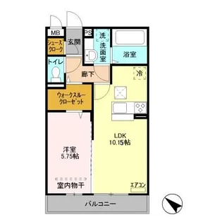 エスト フェルム【1階】の間取り