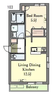 レジデンススイート三軒茶屋【1階】の間取り