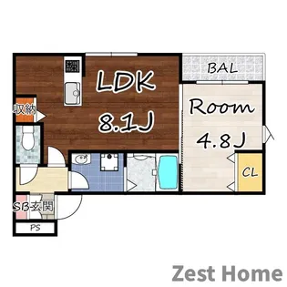 (仮称)La-Crea浜C棟【2階】の間取り