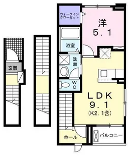 プラシードCOCOIII【2階】の間取り
