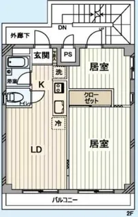 サンフルハイツ【2階】の間取り