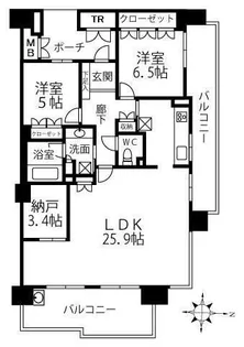 六甲アイランドCITY W7Residence6番館【5階】の間取り