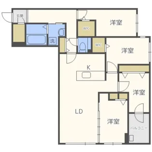 ヴォーネン旭山公園通【4階】の間取り