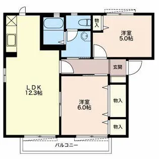 セゾンA【1階】の間取り
