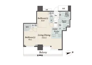 ブランズ麻布狸穴町【2階】の間取り