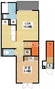 エメラルドグリーン【2階】の間取り