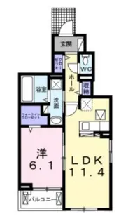 リエン橘【1階】の間取り