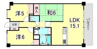 ラウムズ垂水【4階】の間取り