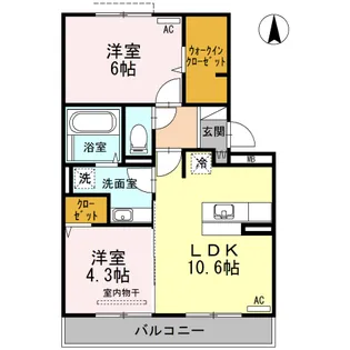 Clair Pine 大和【2階】の間取り