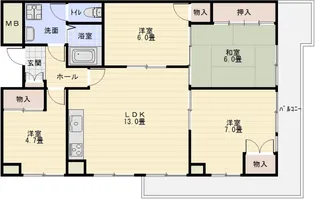 パラツィーナ玉手【2階】の間取り