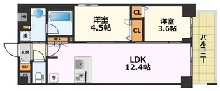プレサンスレイズ鶴舞公園【9階】の間取り