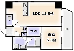 オルフェアレジデンス難波【8階】の間取り