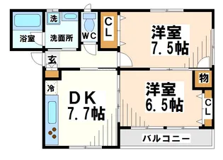 メゾンドゥシルキー【2階】の間取り