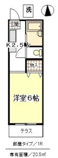 プチハイツ下高井戸【1階】の間取り