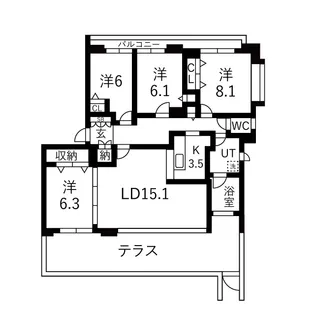 ジェルム西町【1階】の間取り