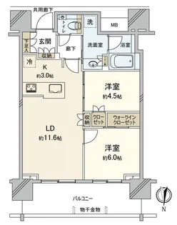 プラウドタワー岡山【7階】の間取り