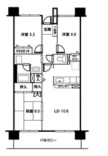 与野本町ハイツ【7階】の間取り