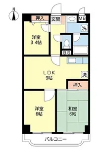 大須賀レジデンス【6階】の間取り