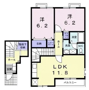 サンライズ末広【2階】の間取り
