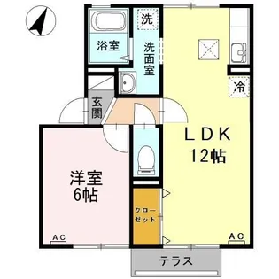 フローラ村上 A【1階】の間取り