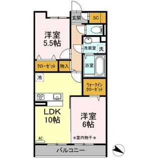 ルアナ林間【2階】の間取り