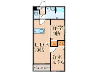 リテラ新飯塚【2階】の間取り