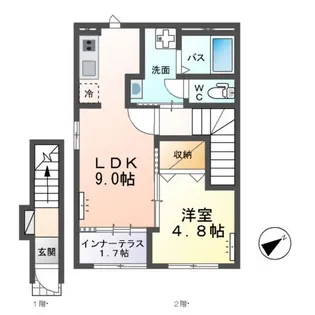 仮)ひたちなか市武田新築アパート【2階】の間取り
