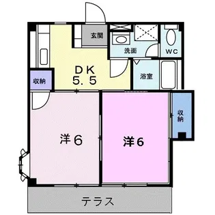 カーサ緑ヶ丘【1階】の間取り