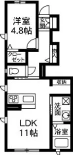 メゾンドブラン・ヨシイII【1階】の間取り