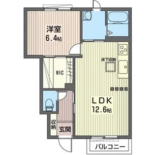 ディアコートA【1階】の間取り